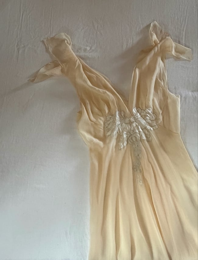 1930s silk and lace slip dress gown 