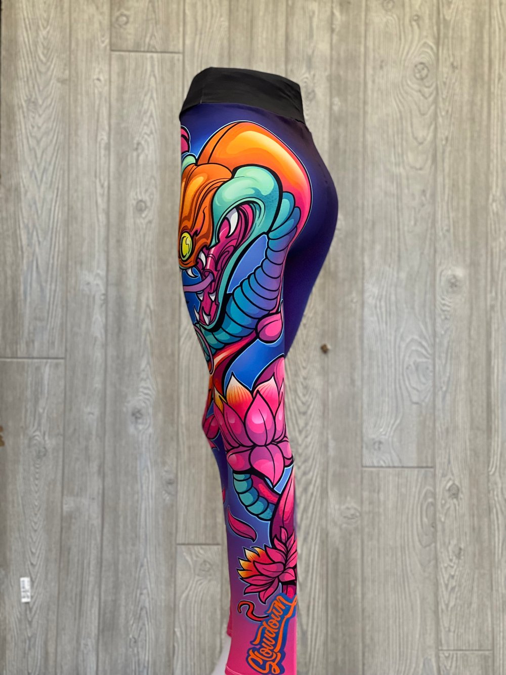 Crazy Bright Orange Snake Leggings