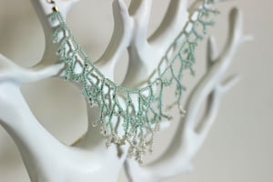 Image of Frozen Coral Seedbead Necklace