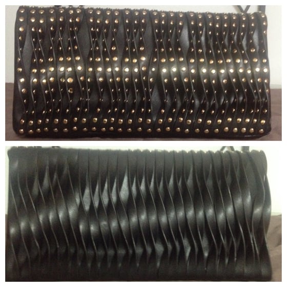 Image of Gold Wave Soft Studded Clutch <HOTT>