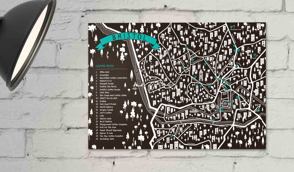 Image of Bristol Coffee Map Poster