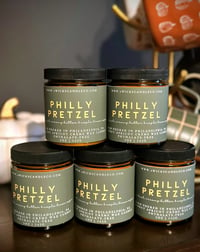 Image 1 of Philly Pretzel Candle - 5oz Amber Jar & Wood Wick