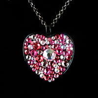 Image 2 of Pink Rocks Black Heart Pendant