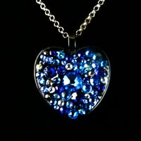 Image 2 of Midnight Rocks Blue Black Heart Pendant