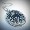 Forest Macabre White Oval Pendant  * ON SALE - Was £20 now £10 *