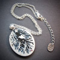 Image 3 of Forest Macabre White Oval Pendant  * ON SALE - Was £20 now £10 *