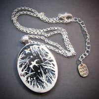 Image 2 of Forest Macabre White Oval Pendant  * ON SALE - Was £20 now £10 *