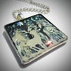 Winter Sparkles Stag Square Silver Pendant  * ON SALE - Was £25 now £12 *