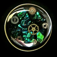 Image 3 of Emerald Steampunk Bronze Ring