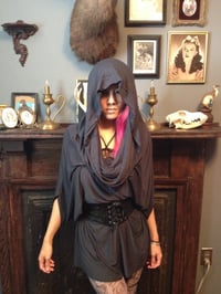 Image 1 of GRIMREAPER OVERSIZED UNISEX TOP/TUNIC in charcoal 