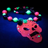Image 2 of Fluorescent Sugar Skull Swarovski Necklace  * ON SALE - Was £30 now £15 *