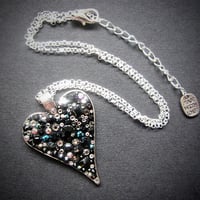 Image 3 of Obsidian Rocks Heart Silver Pendant *WAS £30 NOW £20*