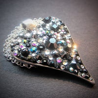 Image 1 of Obsidian Rocks Heart Silver Pendant *WAS £30 NOW £20*