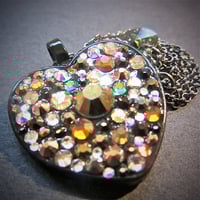 Image 3 of Metal Rocks Bronze Black Heart Pendant