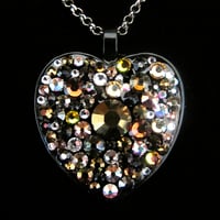 Image 2 of Metal Rocks Bronze Black Heart Pendant