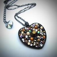 Image 1 of Metal Rocks Bronze Black Heart Pendant