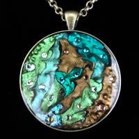 Image 2 of Emerald Sparkly  Bronze Pendant *ON SALE WAS £22 NOW £12*