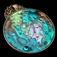 Image 4 of Emerald Sparkly  Bronze Pendant *ON SALE WAS £22 NOW £12*