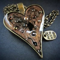 Image 3 of Metal Rocks Heart Bronze Pendant