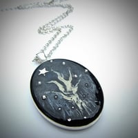 Image 1 of Winter Sparkles Creepy Tree Silver Pendant  * ON SALE - Was £15 now £10 *