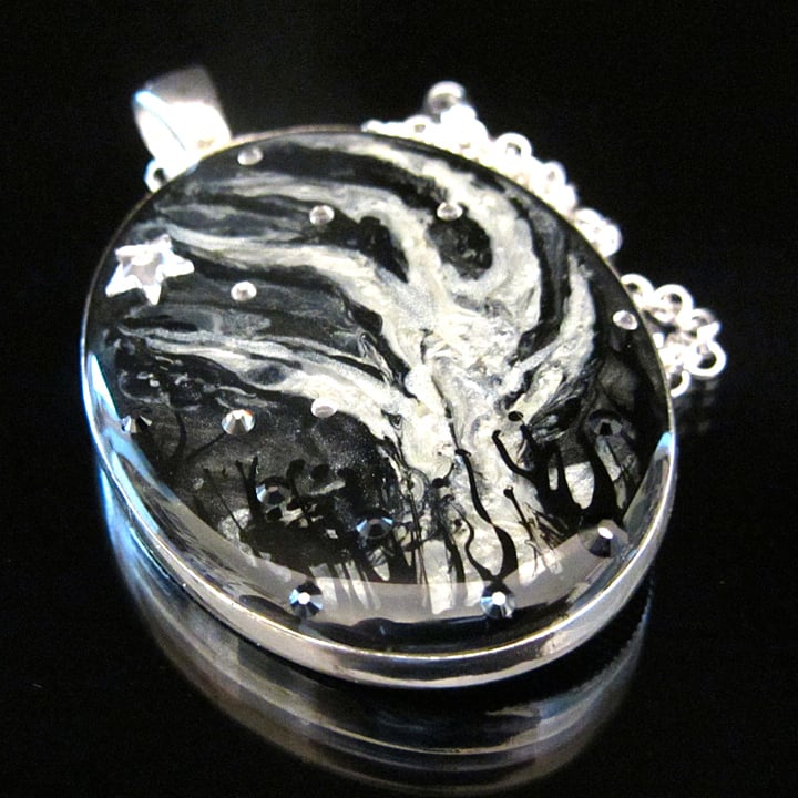 Winter Sparkles Creepy Tree Silver Pendant  * ON SALE - Was £15 now £10 *