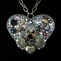 Image 2 of Metal Rocks Large Heart Bronze Pendant  * ON SALE - Was £75 now £38 *