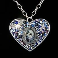 Image 3 of Midnight Rocks Large Heart Silver Pendant  * ON SALE - Was £75 now £38 *
