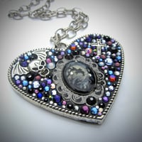 Image 1 of Midnight Rocks Large Heart Silver Pendant  * ON SALE - Was £75 now £38 *