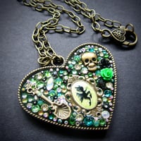 Image 3 of Absinthe Rocks Large Heart Bronze Pendant  * ON SALE - Was £75 now £38 *