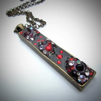 Image 1 of Ruby Rocks Long Skinny Bronze Pendant *WAS £30 NOW £20*