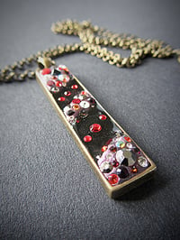 Image 3 of Ruby Rocks Long Skinny Bronze Pendant *WAS £30 NOW £20*