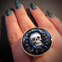 Image 4 of Midnight Rocks Skullie Silver Ring