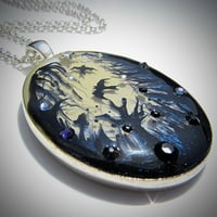 Image 2 of Forest Macabre Oval Silver Pendant  * ON SALE - Was £25 now £13 *