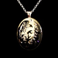 Image 3 of Forest Macabre Oval Silver Pendant  * ON SALE - Was £25 now £13 *