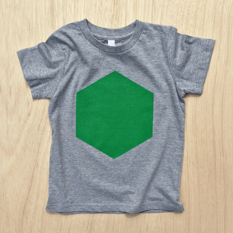 Image of Kids Hexagon Green on Grey