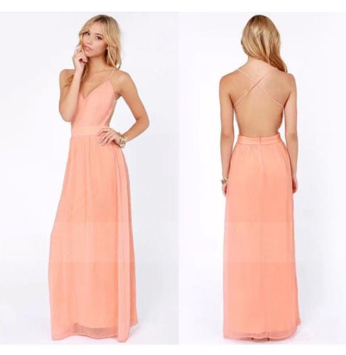 Image of Pastel Pink Boho Formal Dress