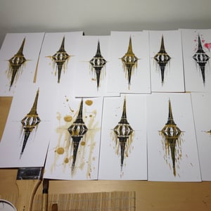 Image of Eiffel Ink Hand Painted ~ Small Edition