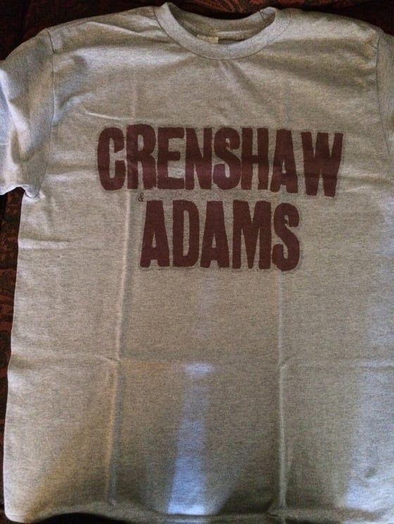 Image of CRENSHAW AND ADAMS TEE (GRAY/BURG)