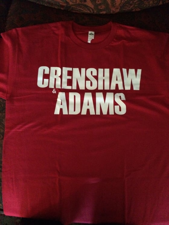 Image of CRENSHAW AND ADAMS TEE (BURG/WHITE)