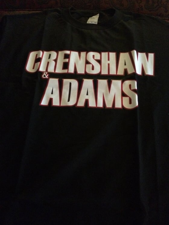 Image of CRENSHAW AND ADAMS TEE (BLACK/WHITE/RED)
