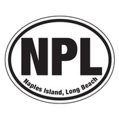 Image of Naples Island Long Beach Oval Stickers (3-pack)