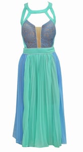 Image of Lace chiffon cut out dress