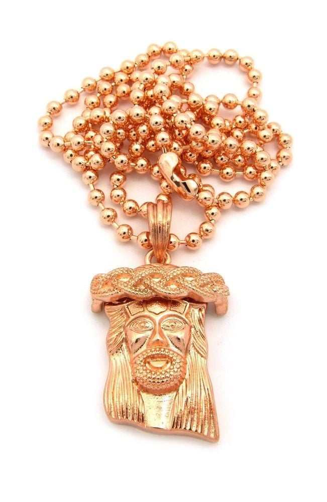 Image of PVTSTK ROSE GOLD MIRCO JESUS 27 INCH NECKLACE