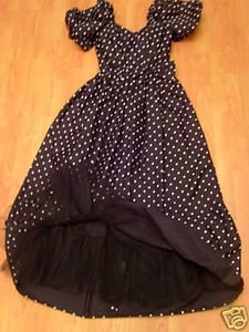 Image of VINTAGE BLACK & WHITE POLKA DOT PROM DRESS