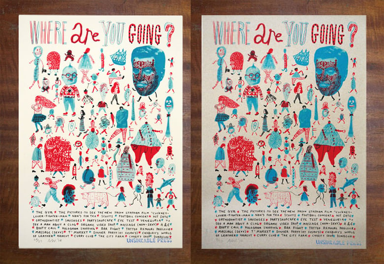Image of 'Where Are You Going? - Screenprint A3 