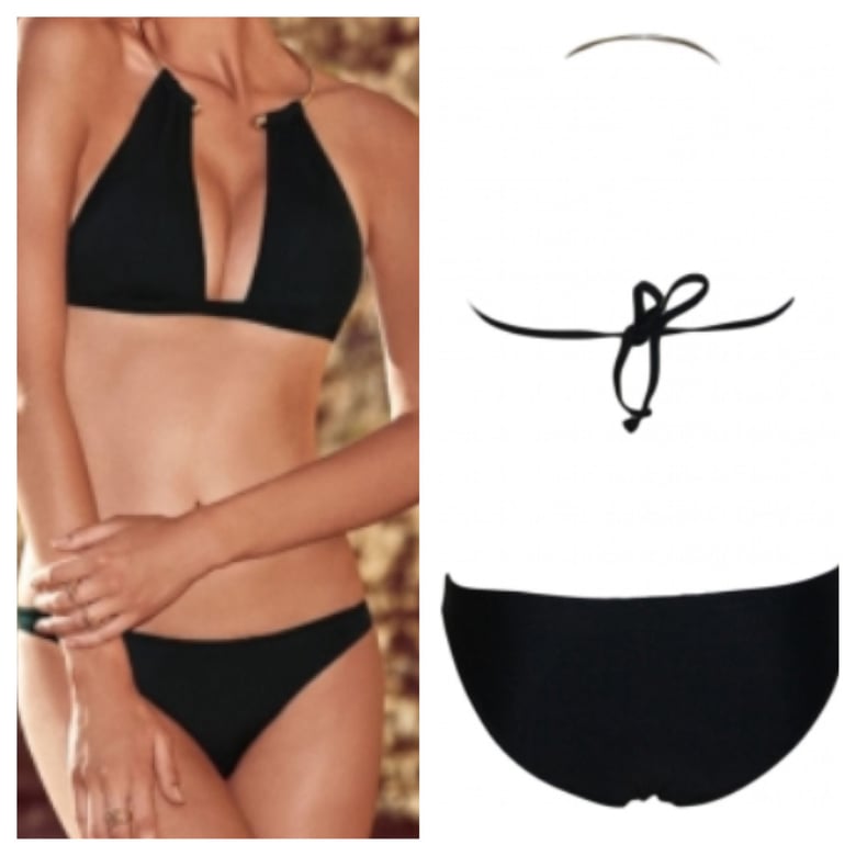 Image of Black Bikini with Gold Necklace
