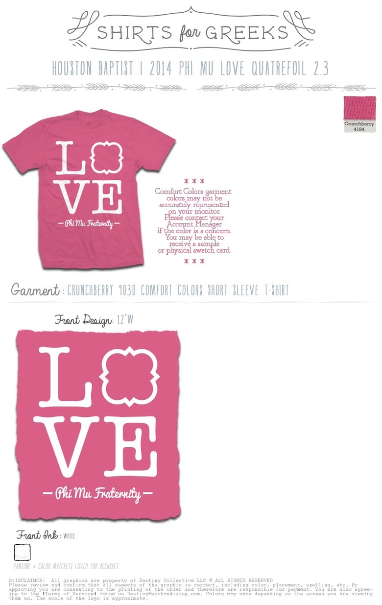 Image of Phi Mu Love Pink Short Sleeve