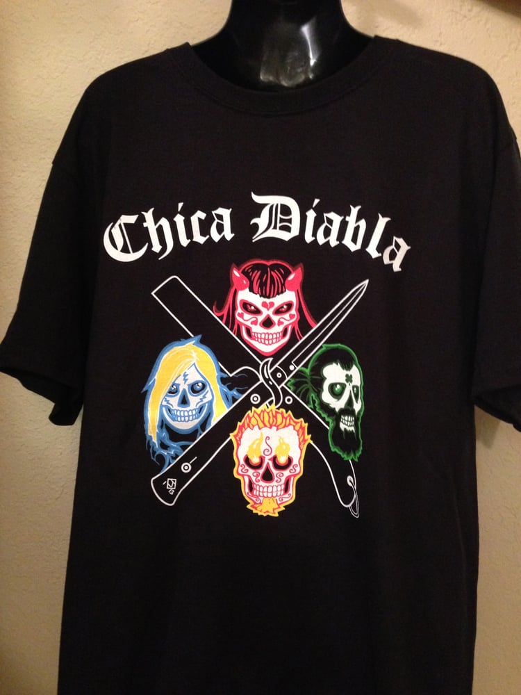Image of Chica Diabla Logo T-Shirt - Black - Men's and Women's sizes