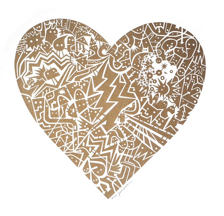 Image of Electric gold Heart