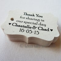 Image 2 of 100 Personalised Off-White Gift Tags
